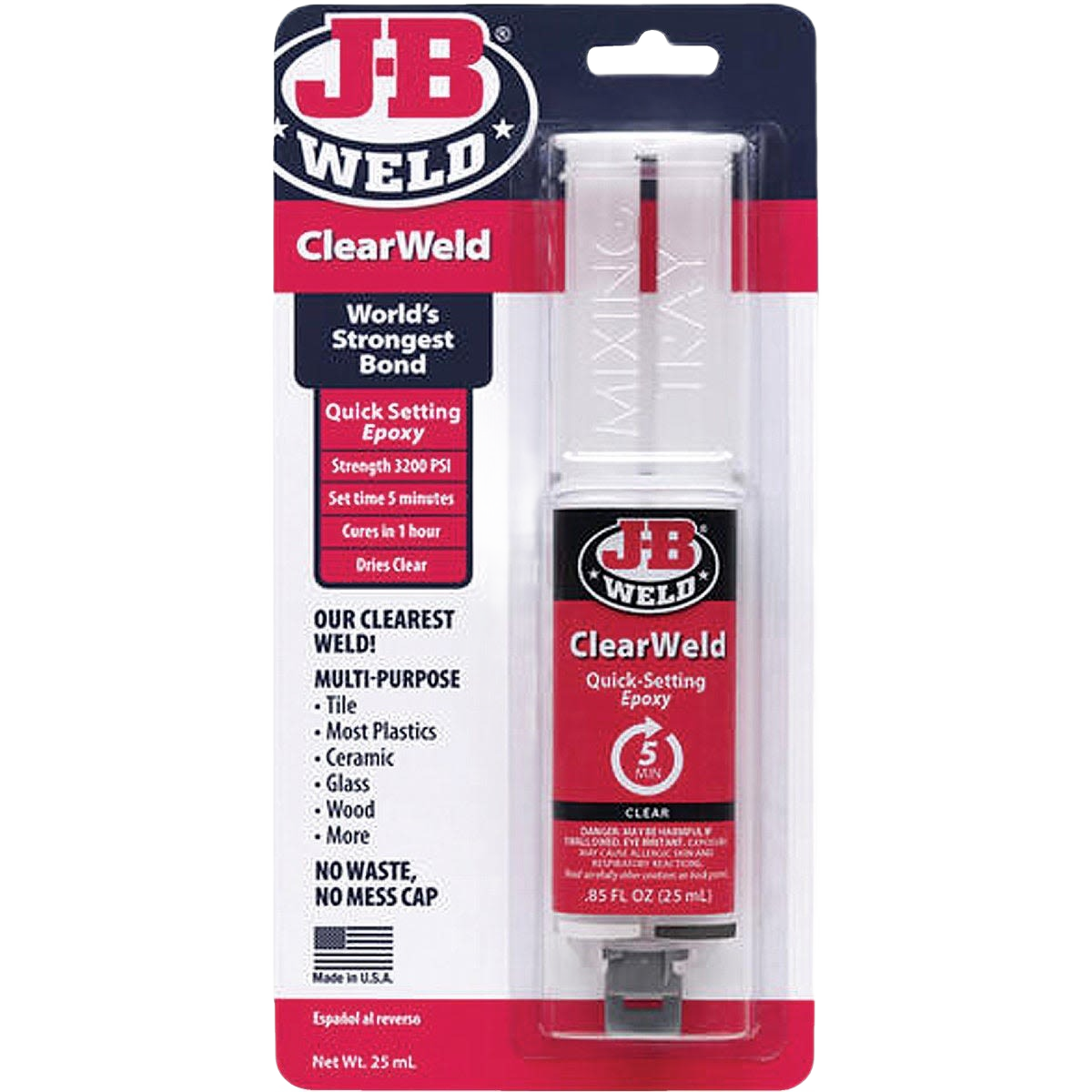 Clearweld quick-setting epoxy syringe in packaging for multipurpose sealing and repair under $50 collection