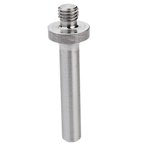 Steel screw-type arbor with threaded top and smooth shank for power tool accessories and home improvement projects