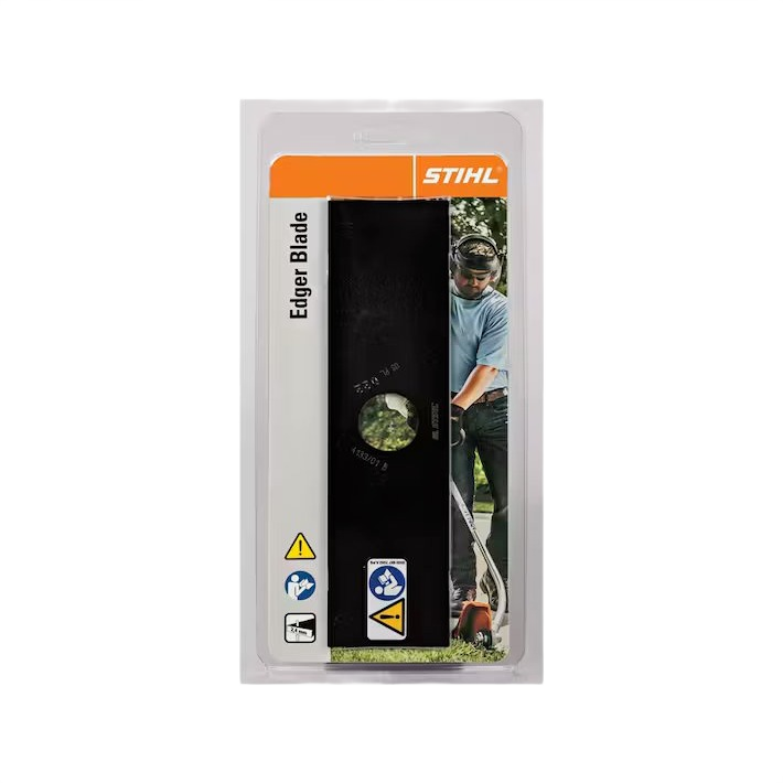 Black metal edging blade with central mounting hole for lawn tool replacement in STIHL parts and lubricants under $50 collection