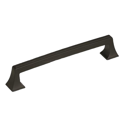 Black bronze cabinet pull with elegant center-to-center design for home improvement and furniture hardware collections