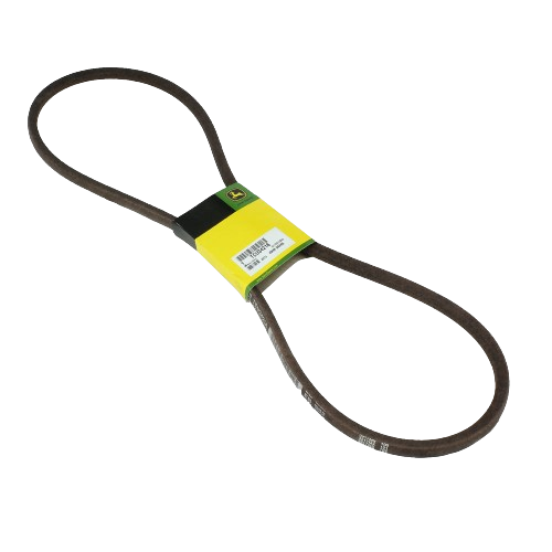 John Deere branded drive belt with yellow and green label for mower deck in automotive parts and accessories collections