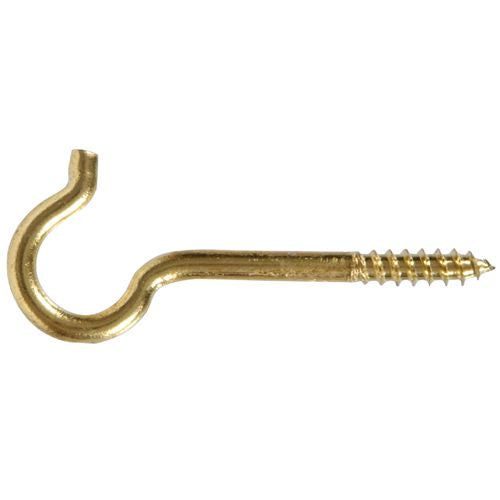Brass ceiling hook with threaded screw end for hanging items, part of hardware and fasteners under $50 collection