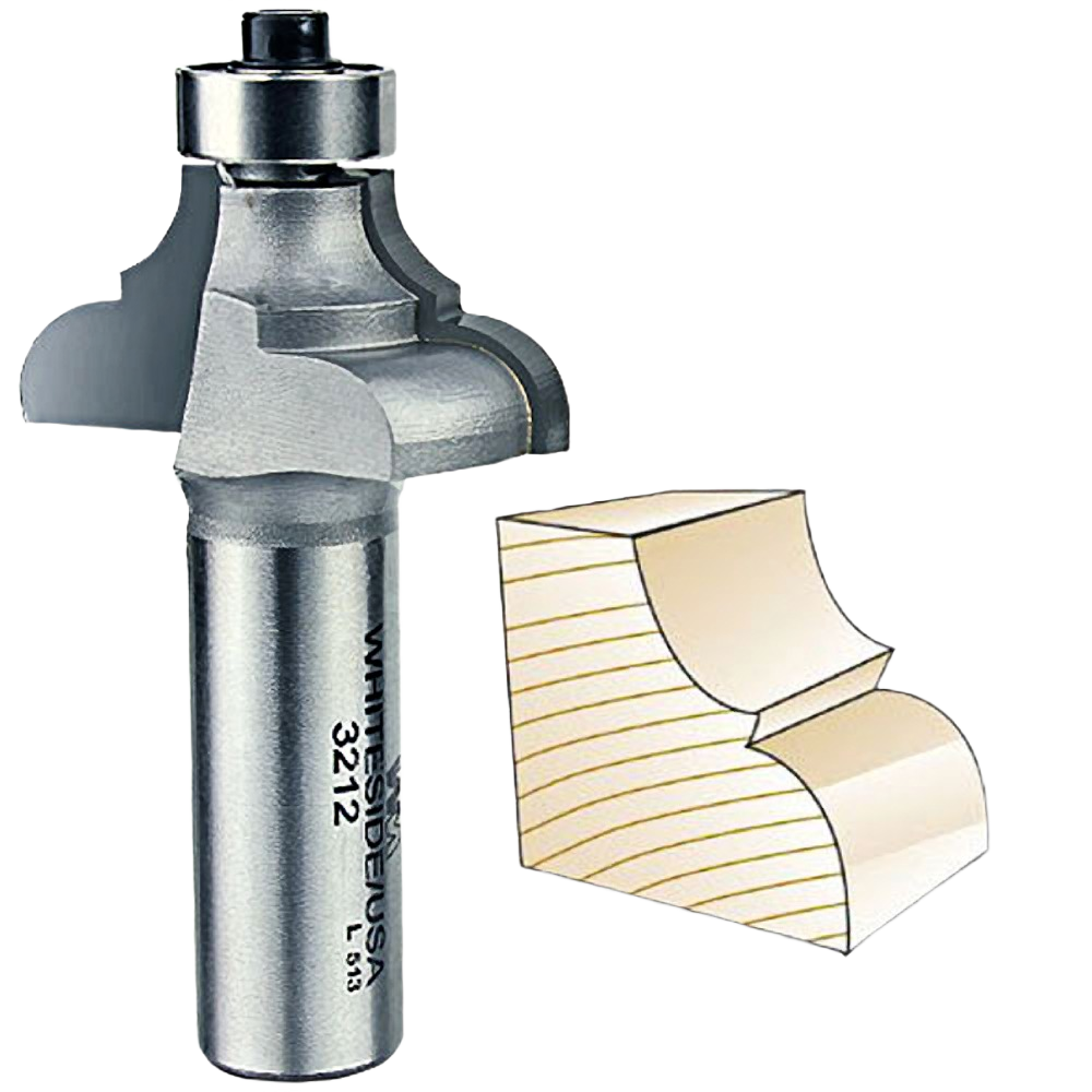 Carbide-tipped Whiteside cove and bead router bit for woodworking edging in tool accessories and power tool accessories collections