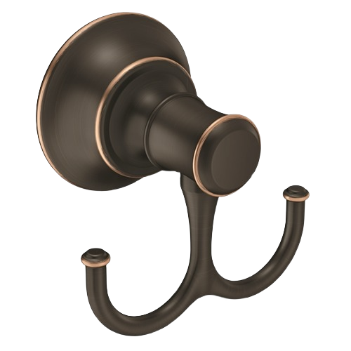 Mediterranean bronze double robe hook with vintage style for bathroom storage and organization under $50