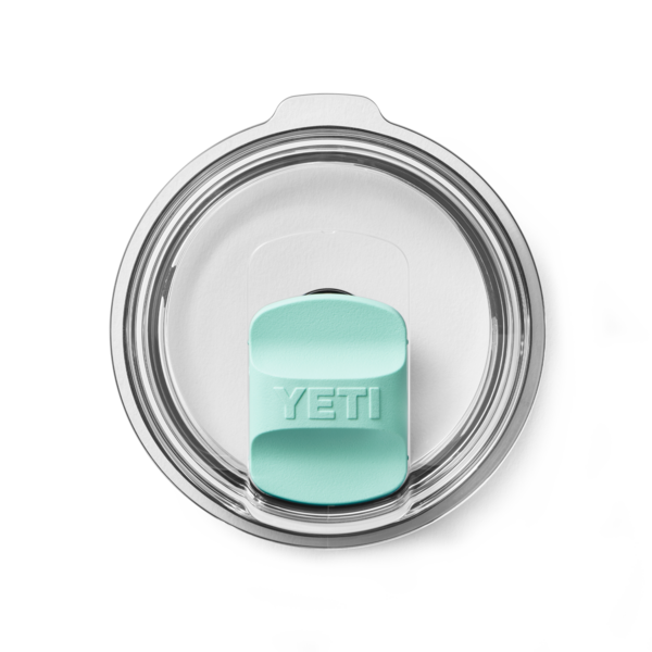 Clear tumbler lid with seafoam magnetic slider for customizable drinkware in kitchen and tableware collections