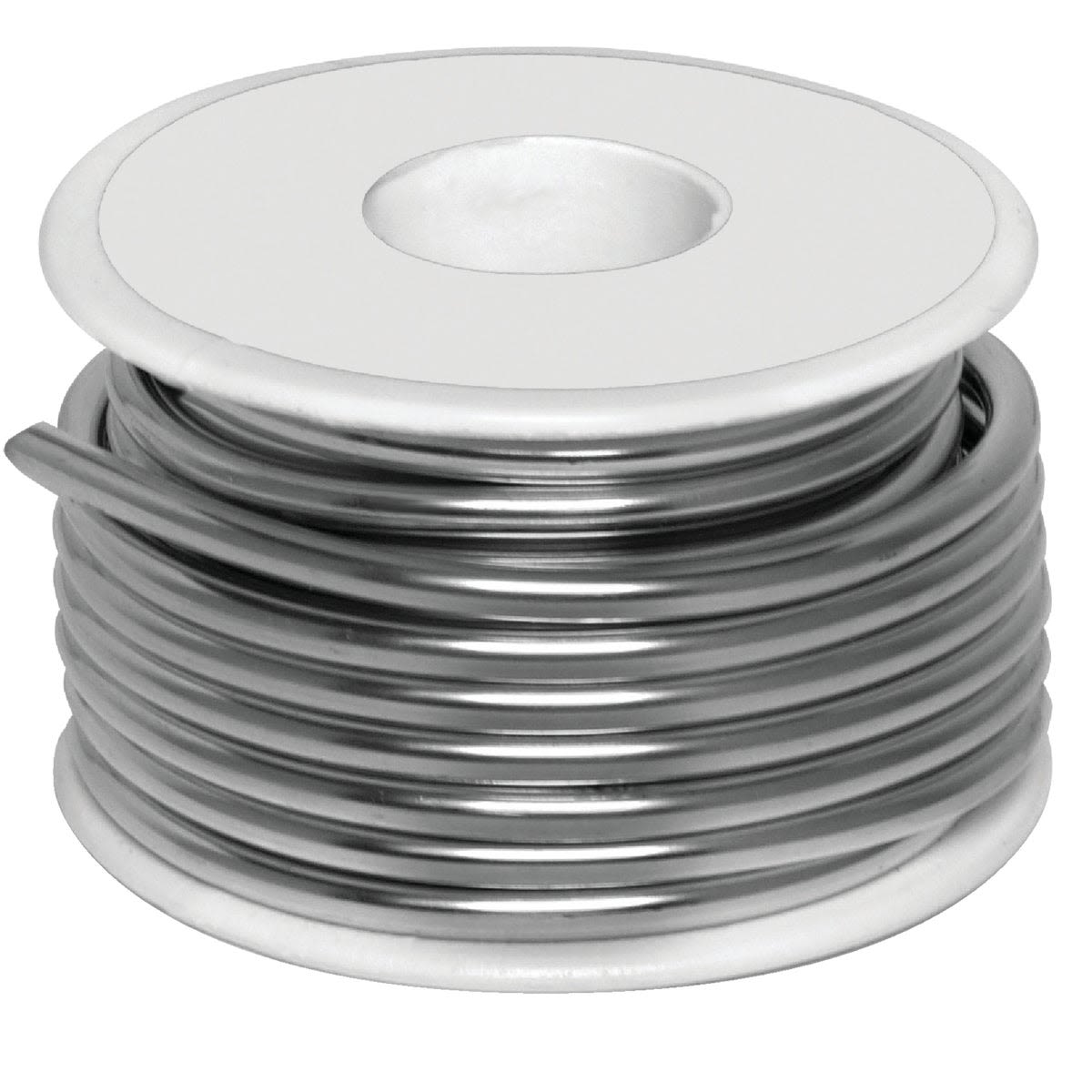Coiled spool of solid metal solder wire combining tin and lead for home improvement and tools use