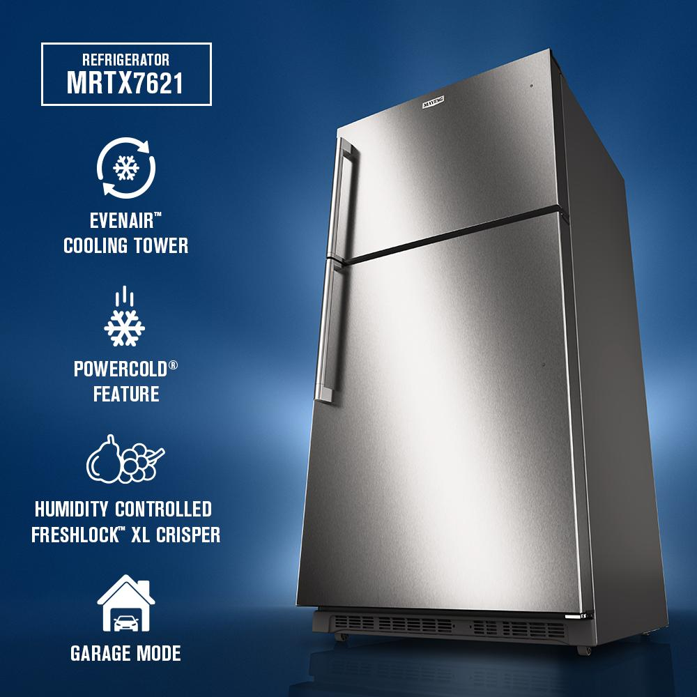 33-Inch Wide Top-Freezer Refrigerator with Factory-Installed Ice Maker—21 Cu. Ft.