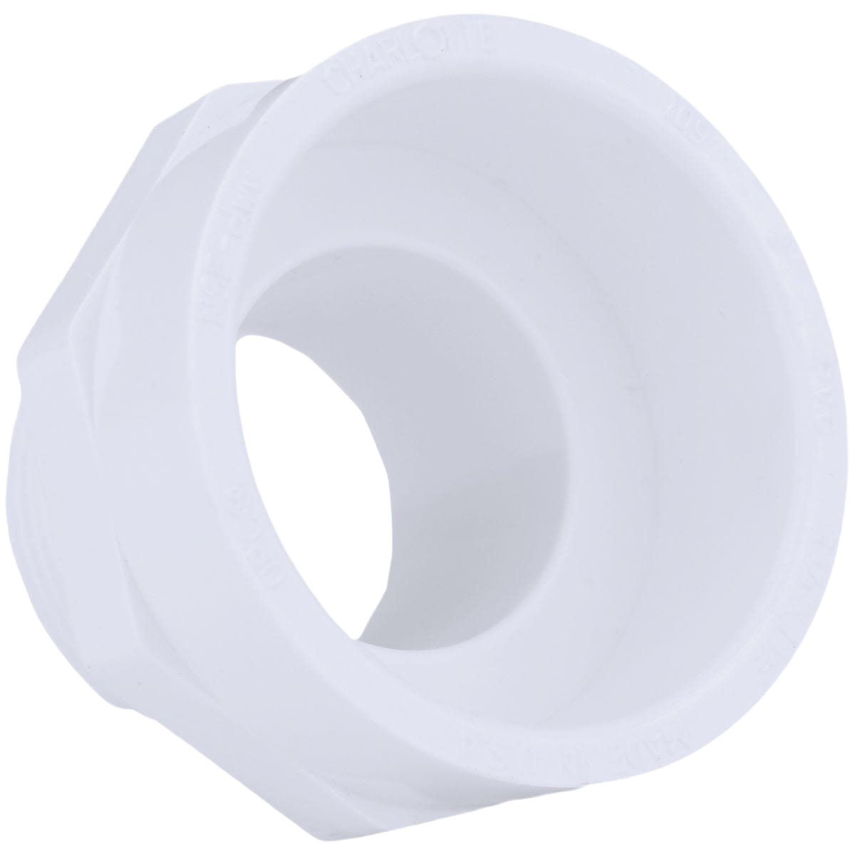 White Schedule 40 DWV PVC adapter with hub and female pipe thread for plumbing under $50 collections