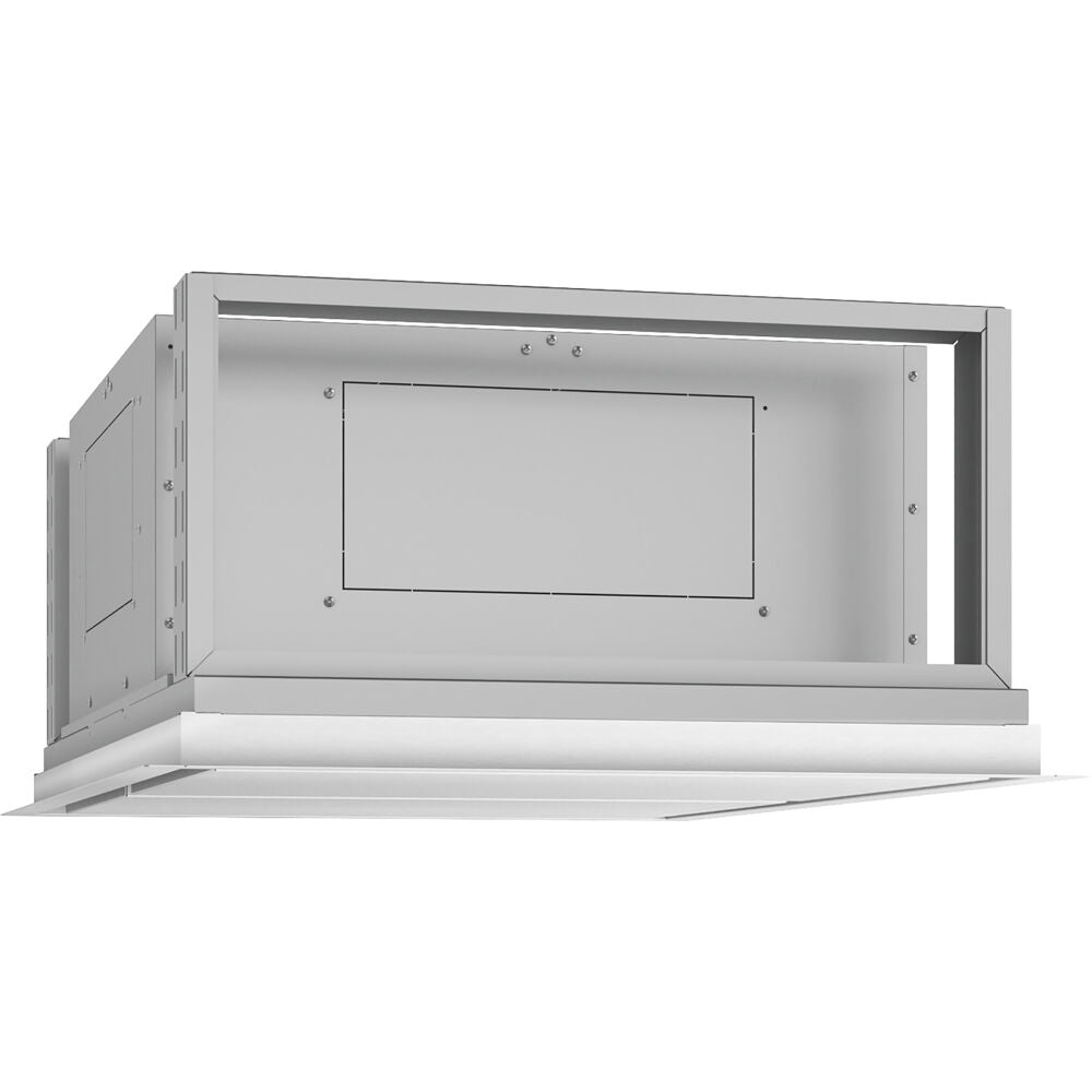 Minimalist silver range hood body designed for ceiling mounting with a clean edge, part of Kitchen & Kitchenware collection