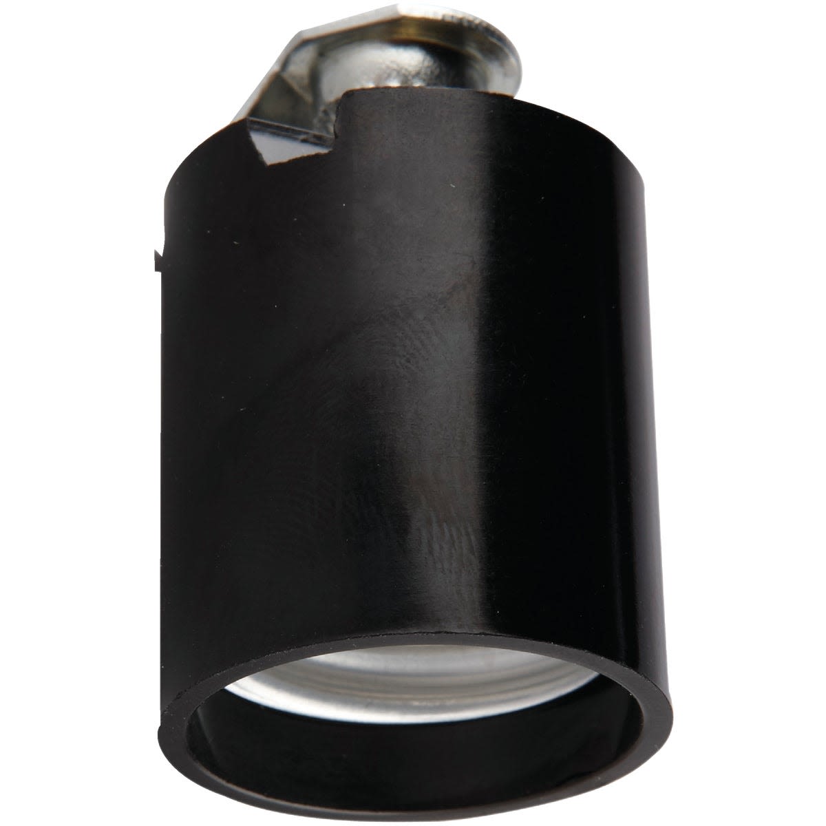Black keyless lamp socket with medium base and durable phenolic construction for lighting and electrical projects under $50