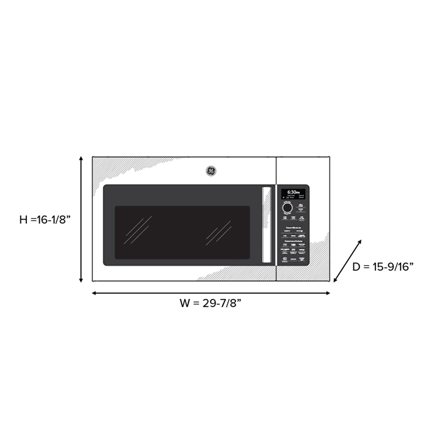 GE Profile™ 2.1 Cu. Ft. Over-the-Range Sensor Microwave Oven