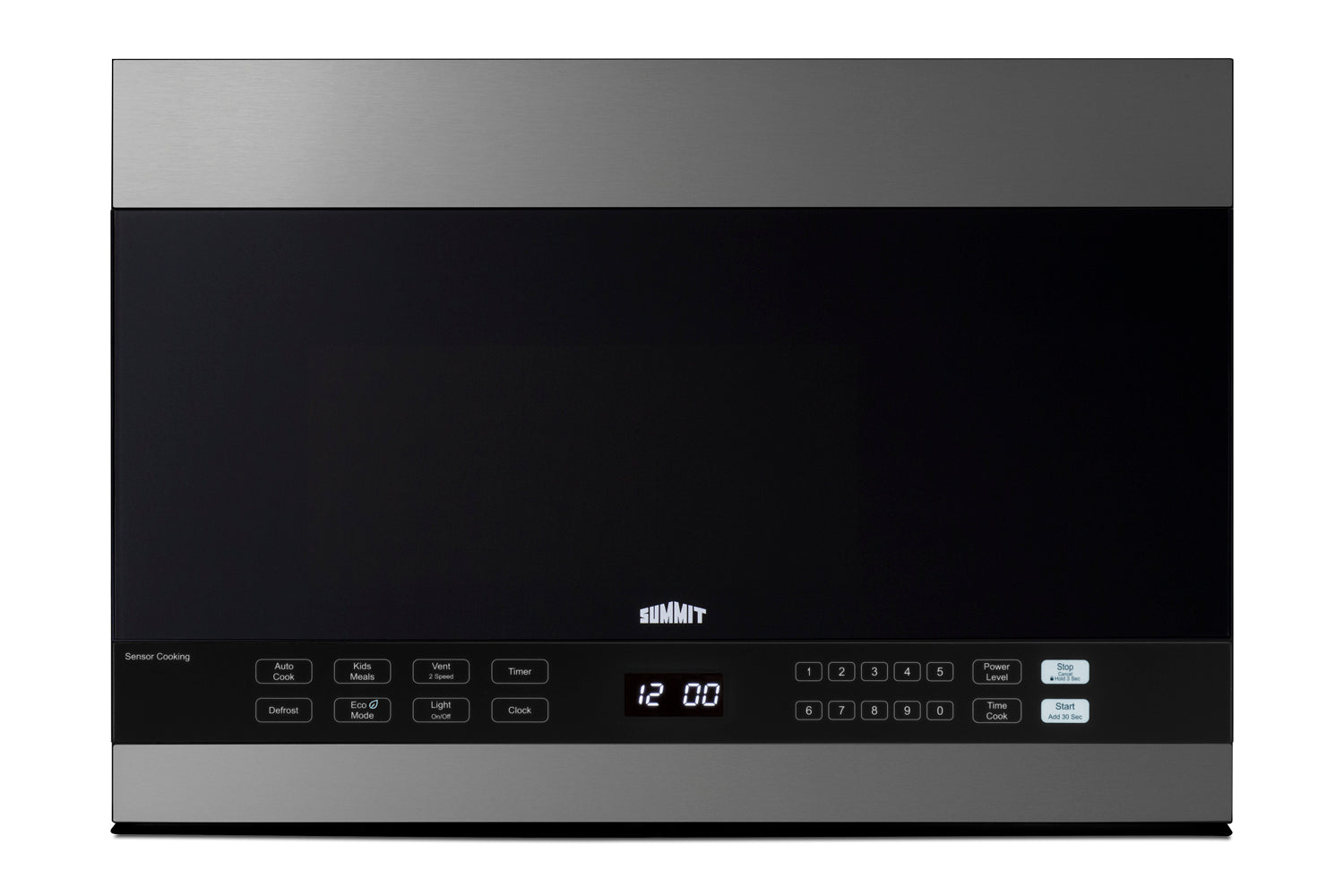 24-inch stainless steel over-the-range microwave with digital control panel in kitchen appliance collection