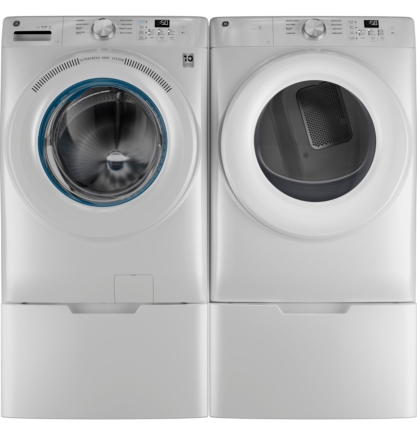 GE® ENERGY STAR® 4.6 cu. ft. Capacity Smart Front Load Washer with UltraFresh Vent System with OdorBlock™