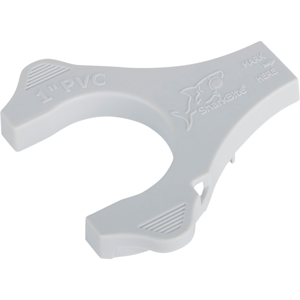 Gray plastic disconnect clip for releasing push fit PVC pipe fittings in plumbing and pipes & fittings collections