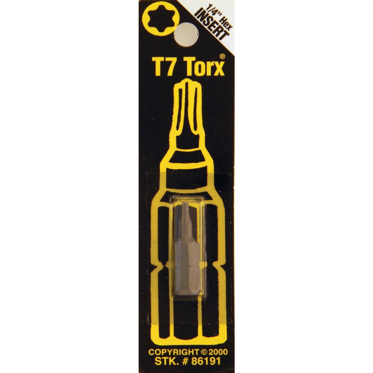 T7 Torx bit insert with 1/4-inch hex shank for tool accessories and power tool collections under $50