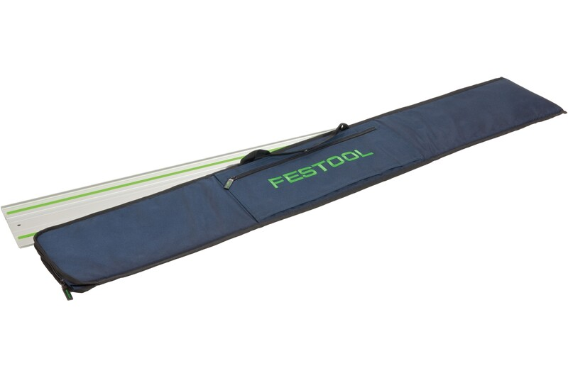 Blue Festool tool bag with green logo, designed for transporting and protecting woodworking and power tool accessories