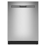 Front view of stainless steel 24-inch top control dishwasher with PowerBlast cycle in Appliances and Kitchen collections
