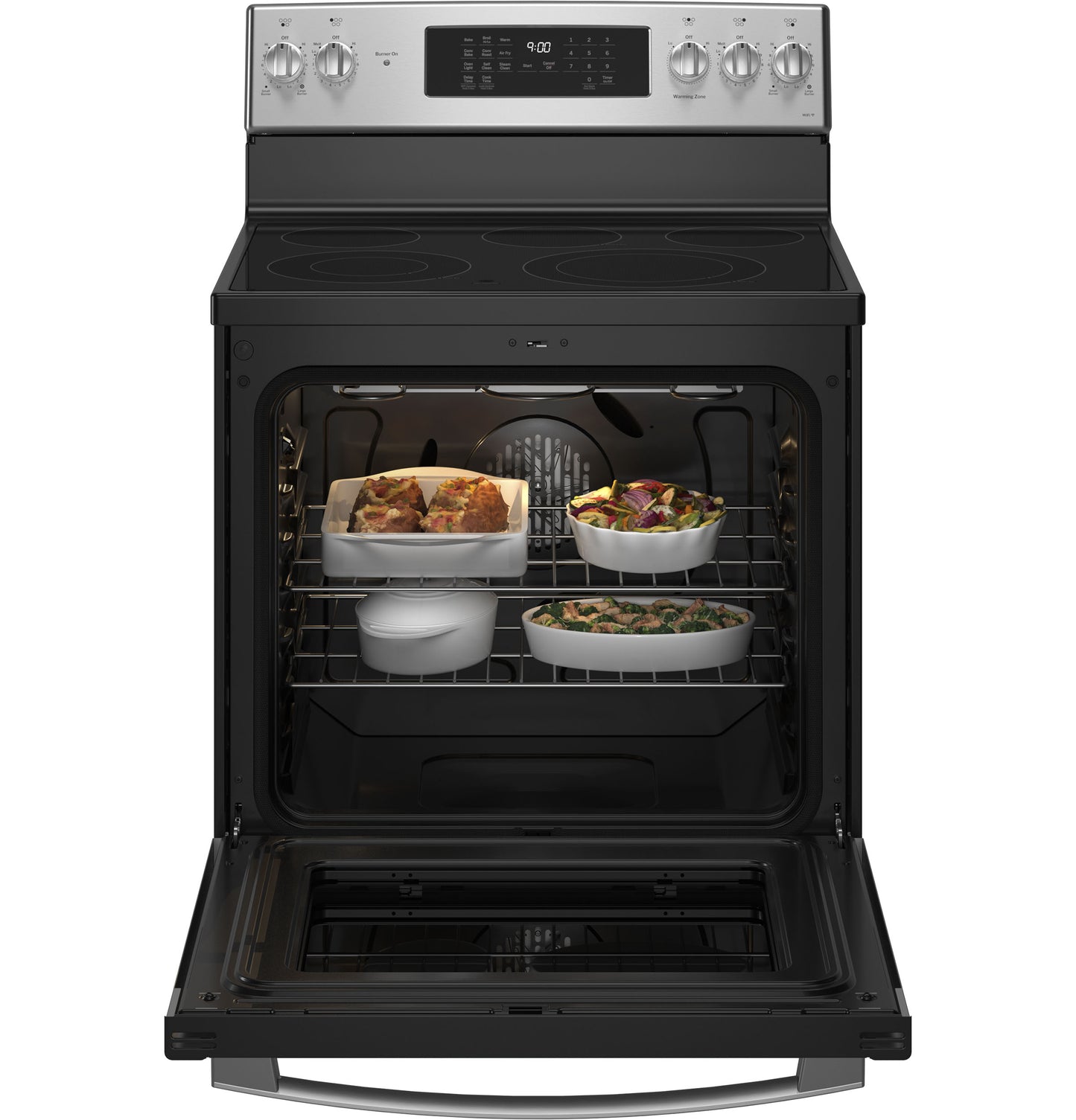 GE Profile™ ENERGY STAR® 30" Smart  Free-Standing Electric Convection Fingerprint Resistant Range with No Preheat Air Fry