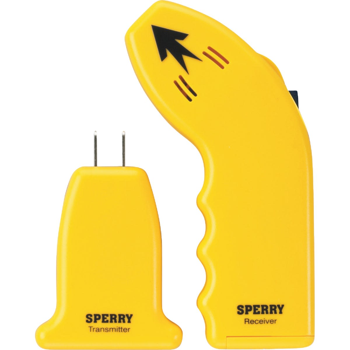 Yellow handheld circuit tester set with transmitter and receiver for tools and home improvement tasks