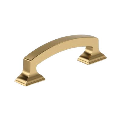 Champagne bronze 3-inch cabinet pull with curved design for hardware and furniture accessories in home improvement collections