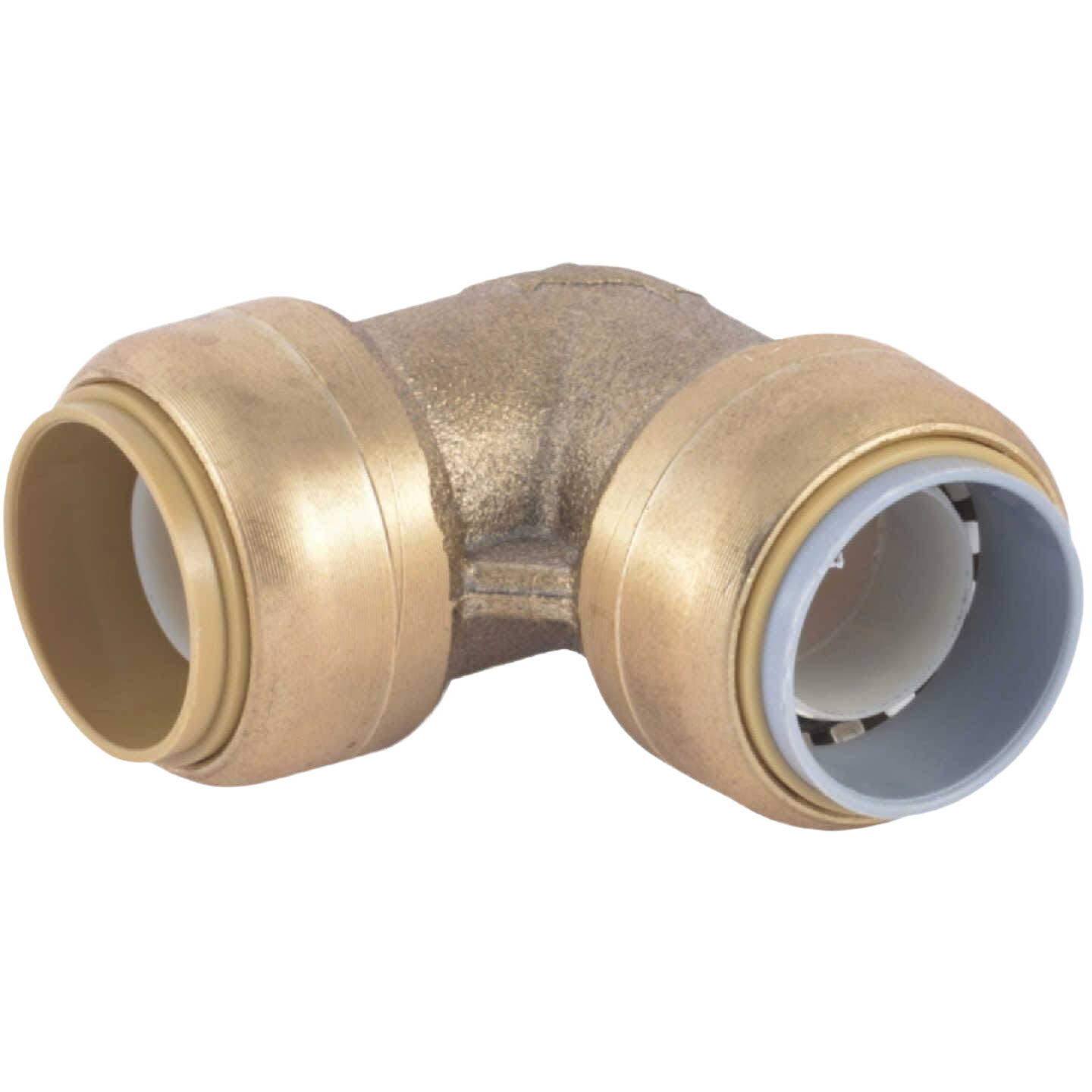 Brass 90-degree push-to-connect elbow fitting for polybutylene pipes in plumbing and push fittings under $50 collections