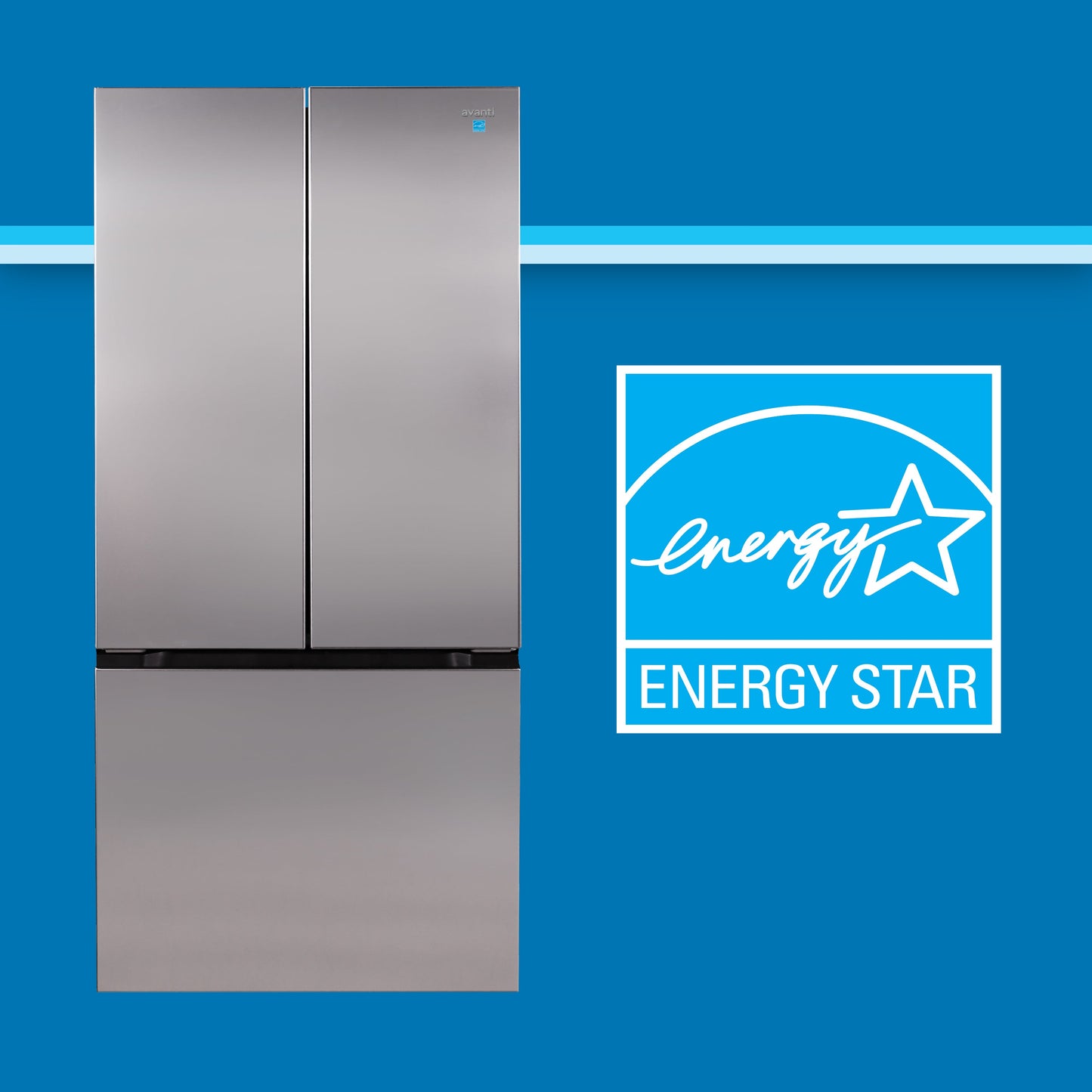 Avanti Frost Free French Door Refrigerator, 17.5 cu. ft. - Stainless Steel