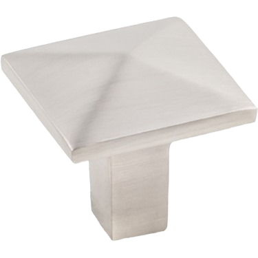 Square satin nickel cabinet knob with modern design for furniture accessories and home improvement projects