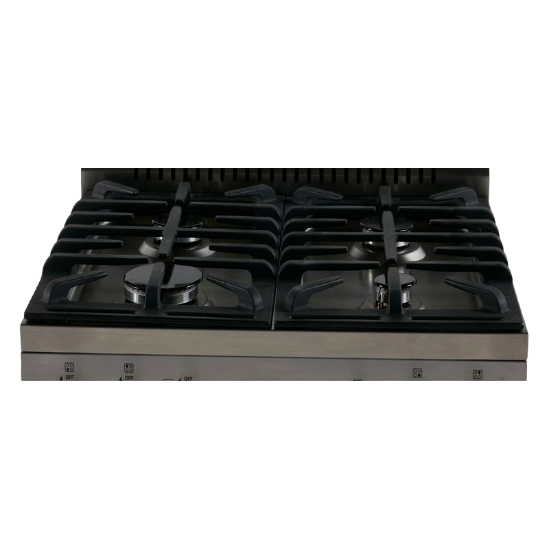 Stainless steel 20-inch gas cooktop with four burners and cast iron grates for kitchen and home improvement collection