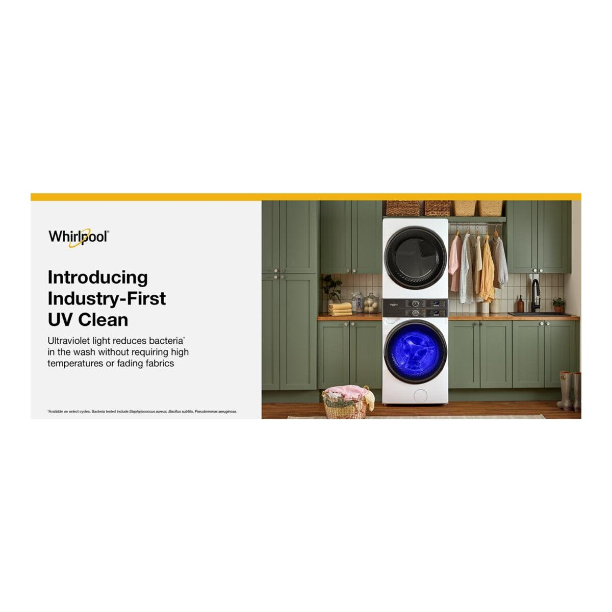 Smart ENERGY STAR® Front Load Laundry Tower with UV Clean Technology & FreshFlowTM Vent System 4.5 cu. ft. Washer & 7.4 cu. ft. Gas Dryer