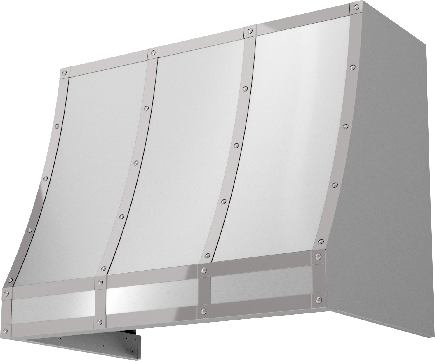 36-inch stainless steel kitchen vent hood body featuring reinforced banding for home improvement projects