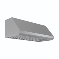 Wall-mounted stainless steel canopy range hood with commercial-style vent, designed for advanced cooking ventilation in modern kitchens, available at Hartville Hardware.