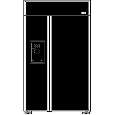 Black panel-ready built-in side-by-side refrigerator with dispenser, ideal for refrigerators and kitchen appliance collections