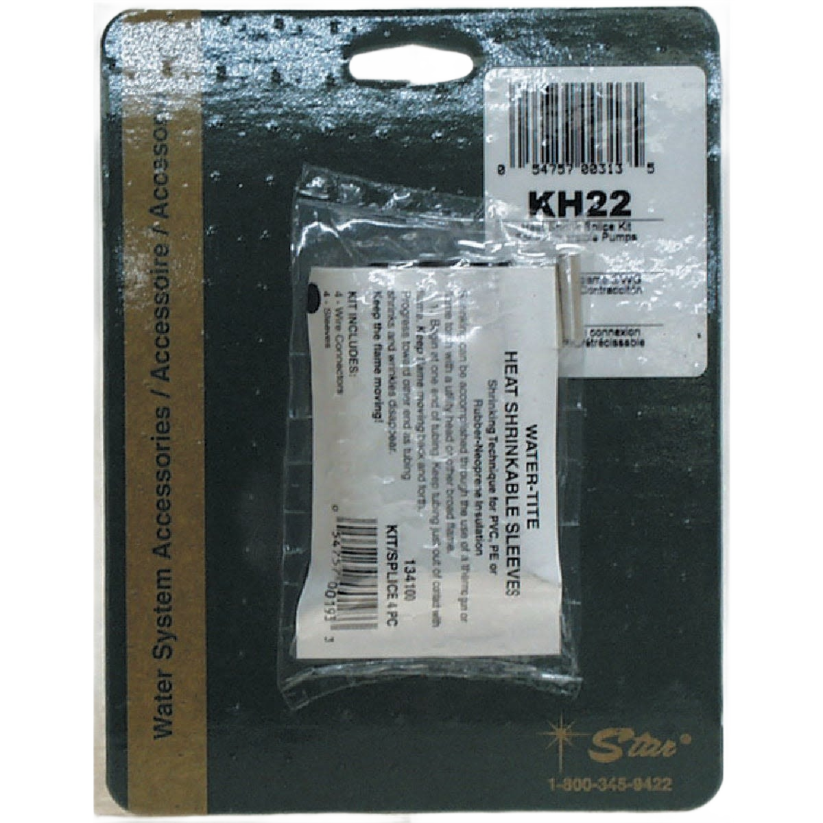 Packaged heat shrink sleeves for 4-wire well splice kit designed for secure water system connections in home improvement.