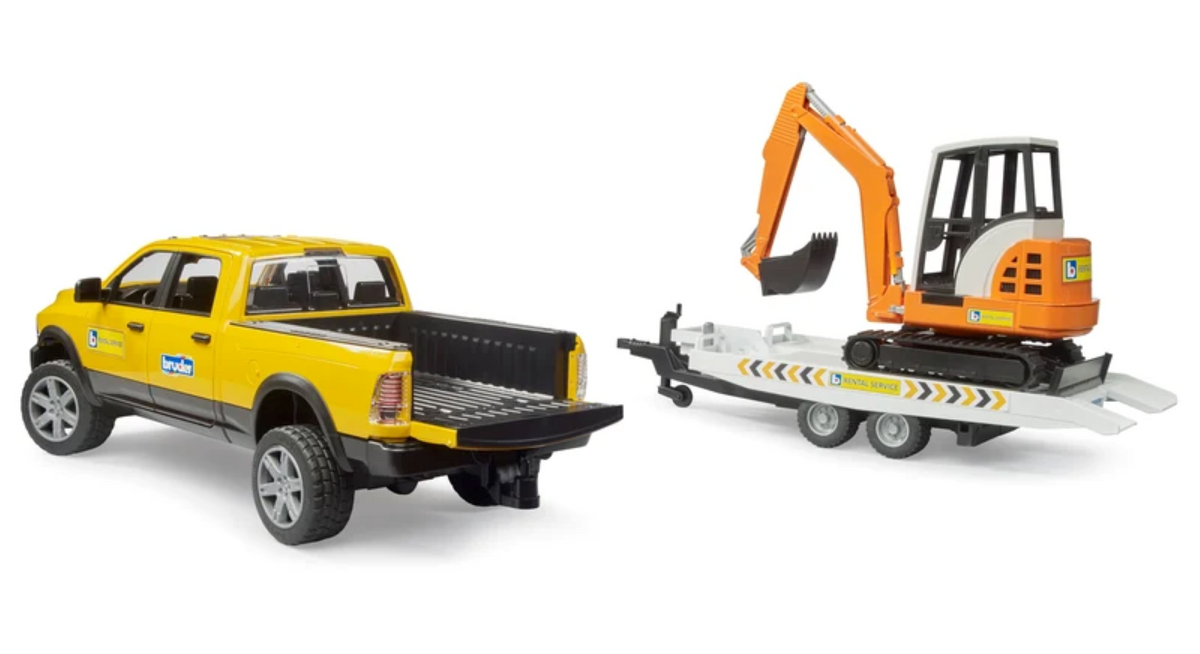 Bruder 02546 Ram Rental Service with Mini Excavator