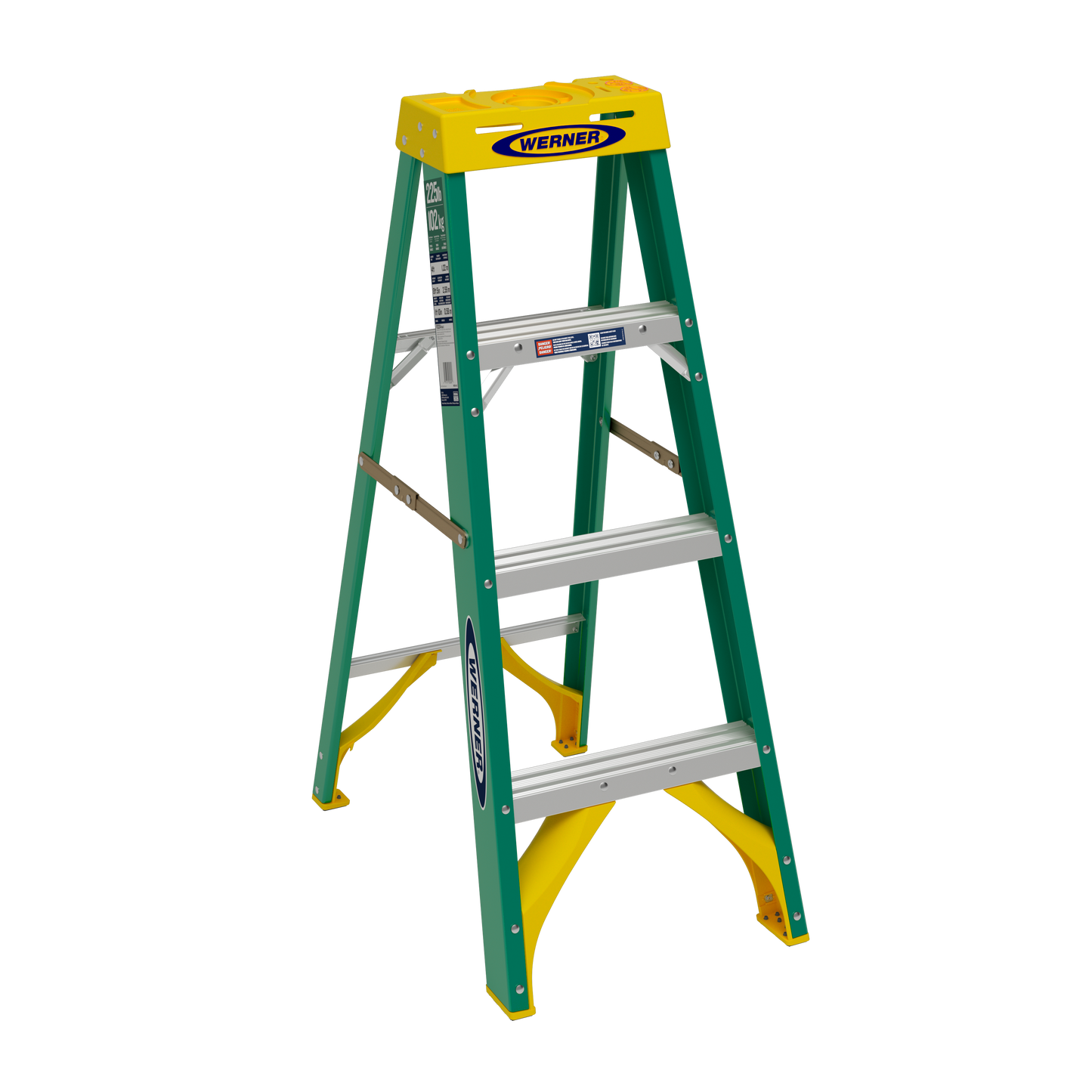 Werner 4 ft. Fiberglass Type II Step Ladder, 225 Lb. Capacity