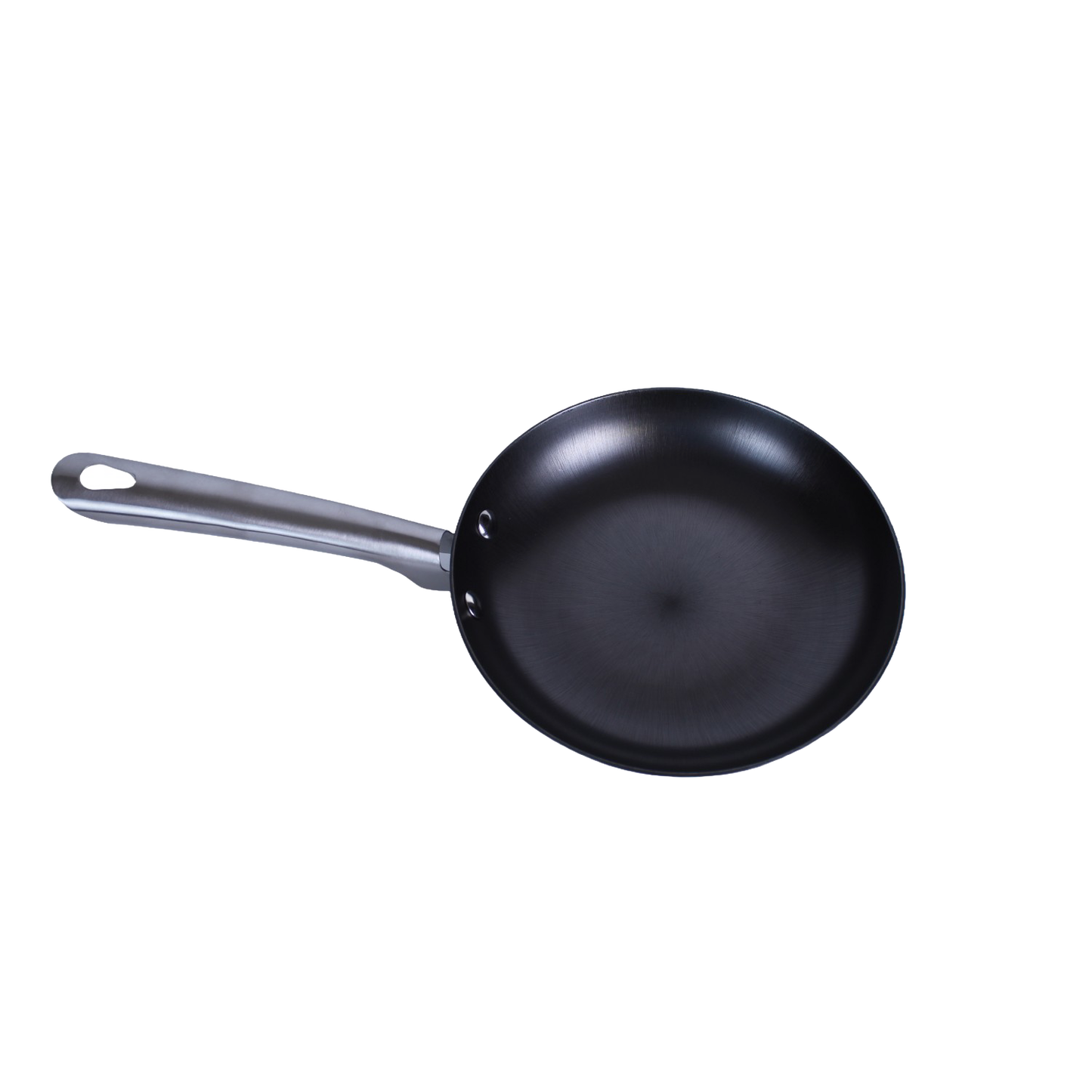 Black nitrogen hardened cast iron skillet with stainless steel handle for kitchenware and under $100 collections