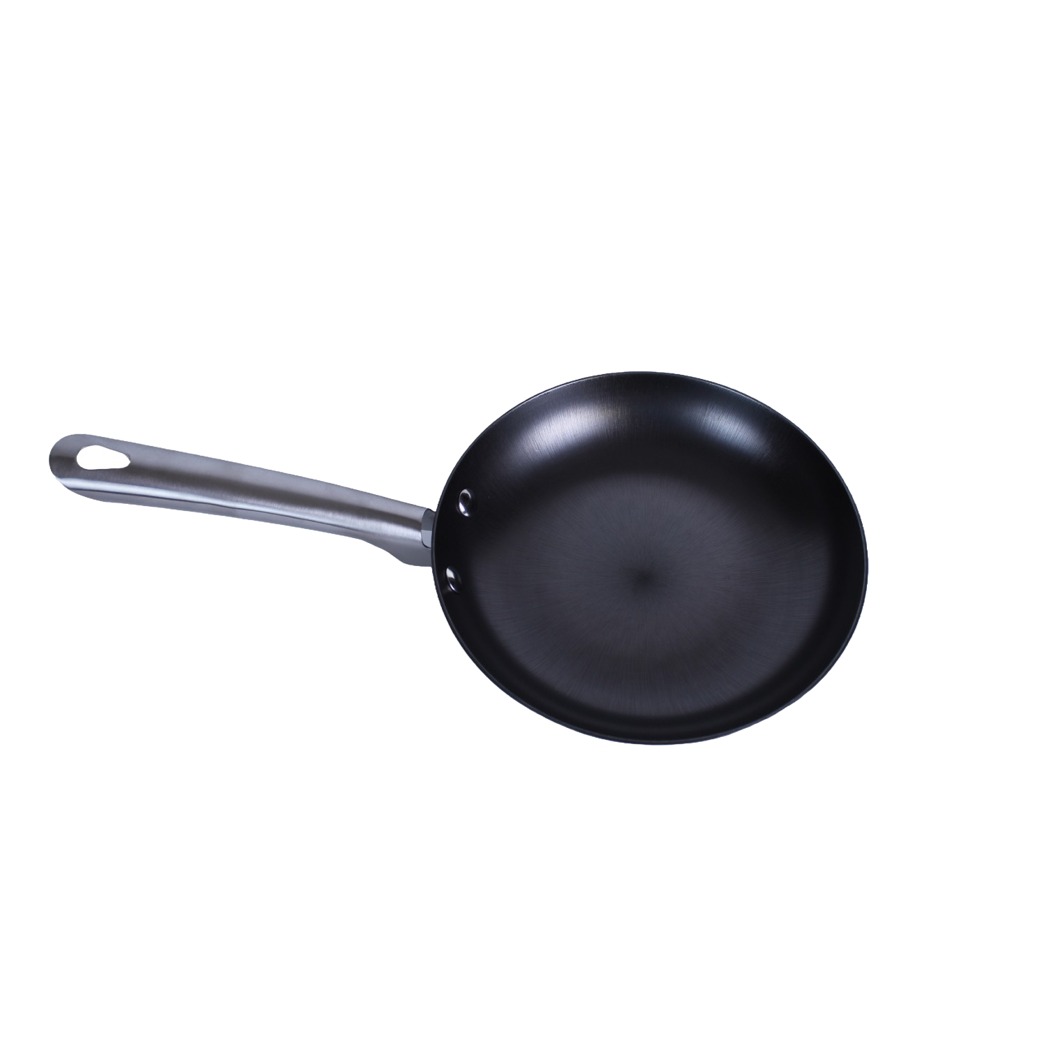 Black nitrogen hardened cast iron skillet with stainless steel handle for kitchenware and under $100 collections