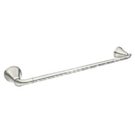 Brushed nickel towel bar with sleek modern design for bathroom organization and home improvement projects