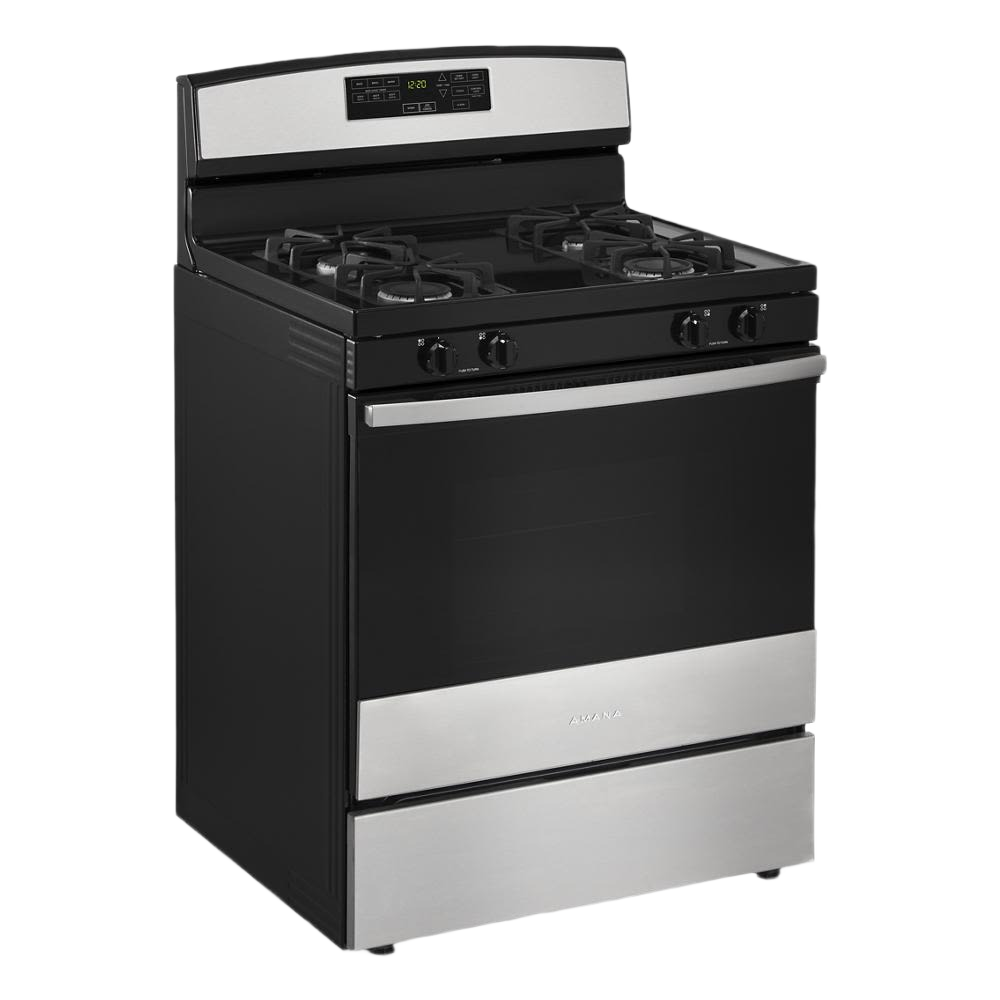 30-inch freestanding gas range with five burners and digital control panel from Ranges & Kitchenware collection