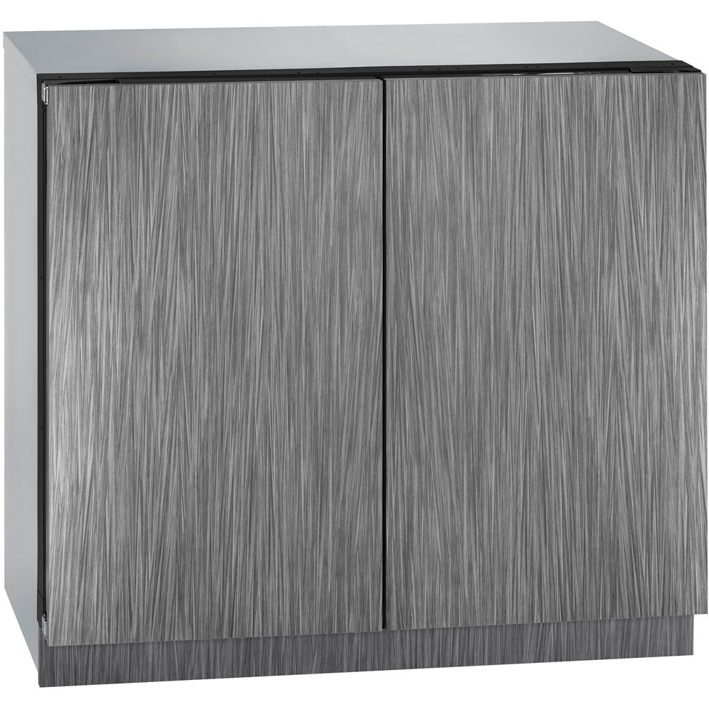 36-inch integrated solid double-door French door wine captain with textured stainless steel finish from refrigerators collection