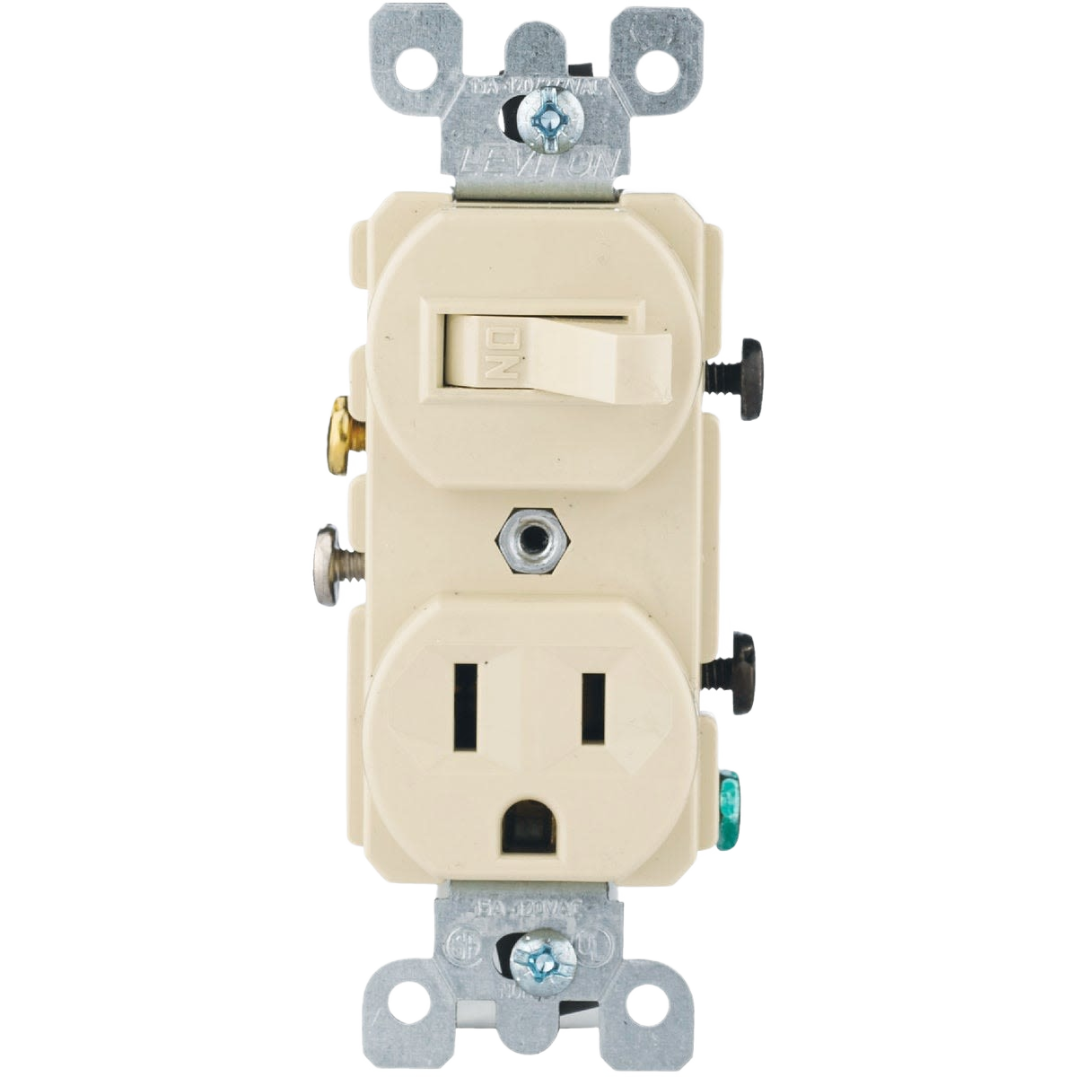 Ivory electrical switch and grounded outlet combo for home improvement and electrical projects under $50 collections