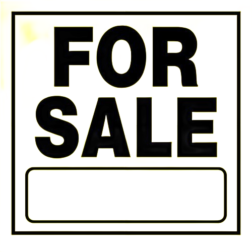 Yellow and black heavy duty plastic for sale sign with blank space for custom message in home improvement use