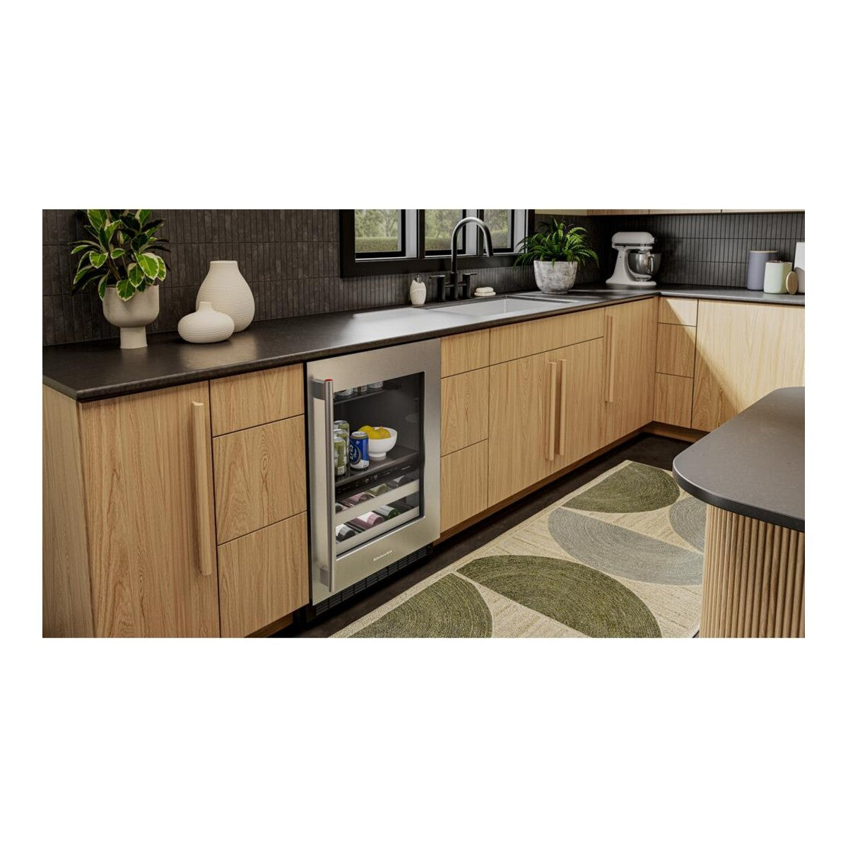 4.8 Cu. Ft. 24-Inch Beverage Center with Right Door Swing and 14-Wine Bottle Capacity with Metal-Front Racks in Stainless Steel