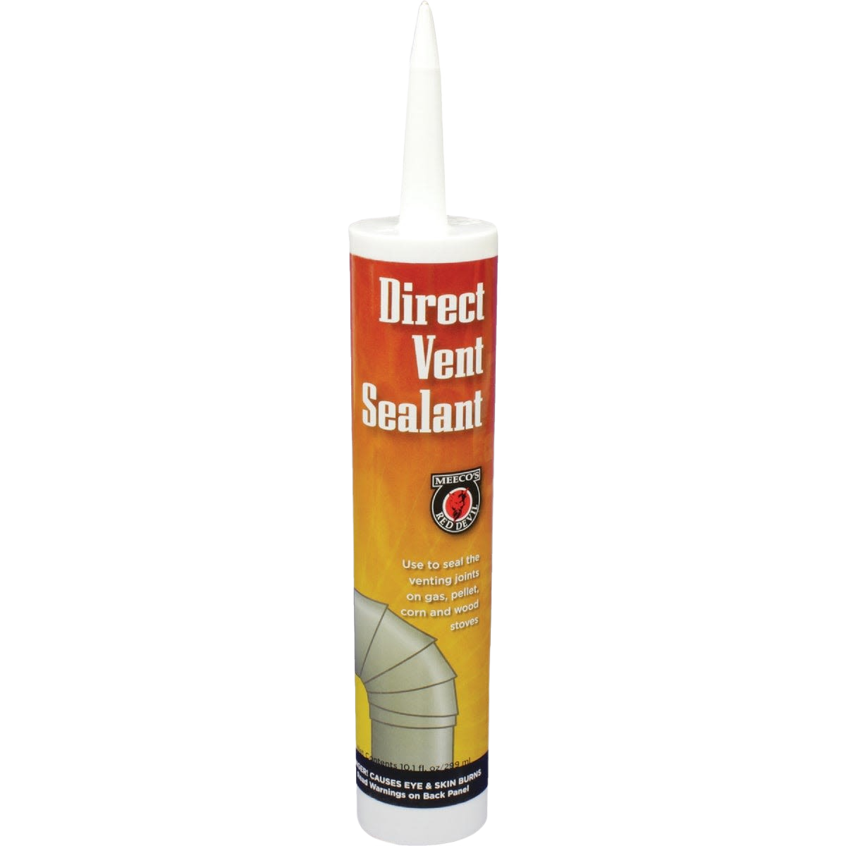 Tube of black high-temp sealant for plumbing parts and repair, designed for venting joints on stoves and pipes