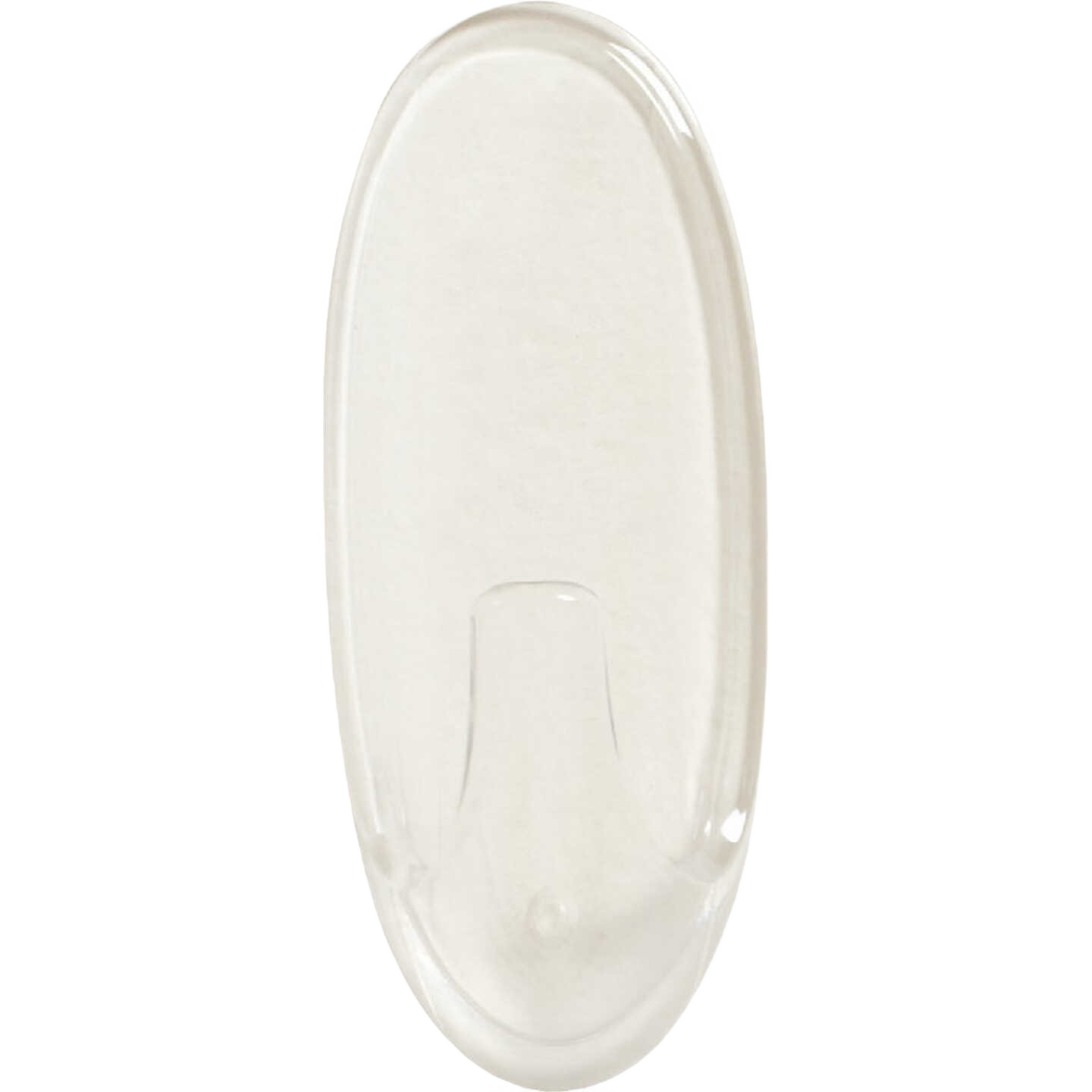 Large clear adhesive hook for outdoor windows with strong hold and easy, damage-free removal features