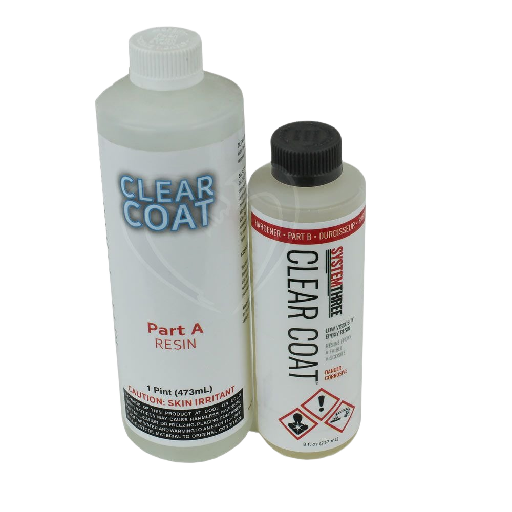 Two clear coat epoxy resin and hardener bottles for wood sealers and finishing in paint and supplies collection under $50