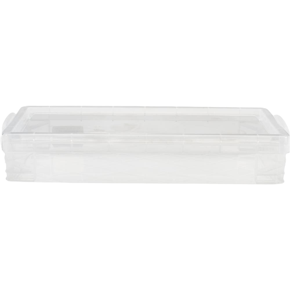 Transparent plastic storage case with stackable design for organizing tools and small items in home improvement projects