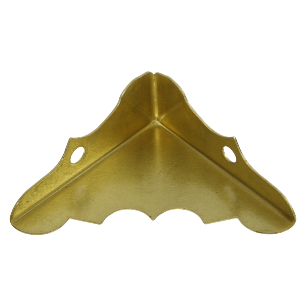 Brass decorative corner protector with mounting holes for reinforcing furniture corners in building hardware collections under 50