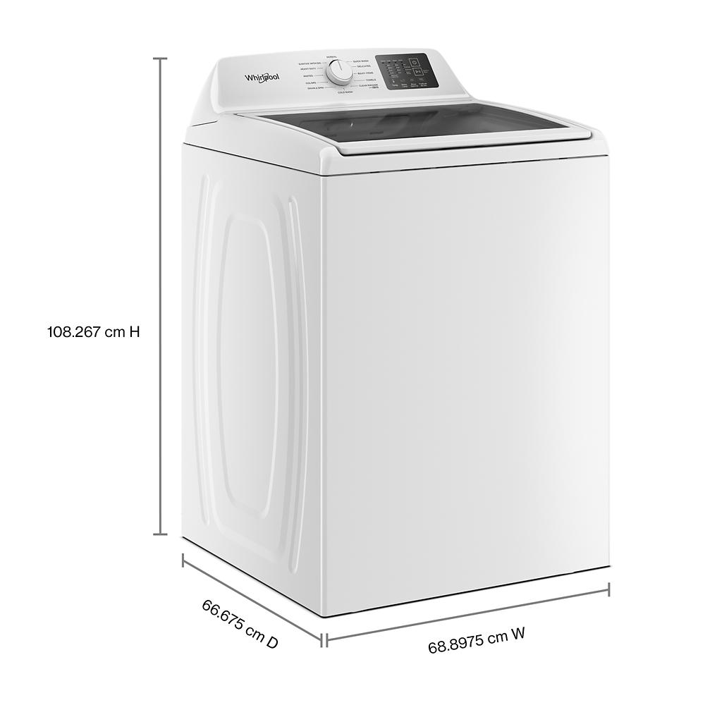 4.3 Cu. Ft. Whirlpool® Top Load Impeller Washer with Quick Wash Cycle and Soft Close Glass Lid