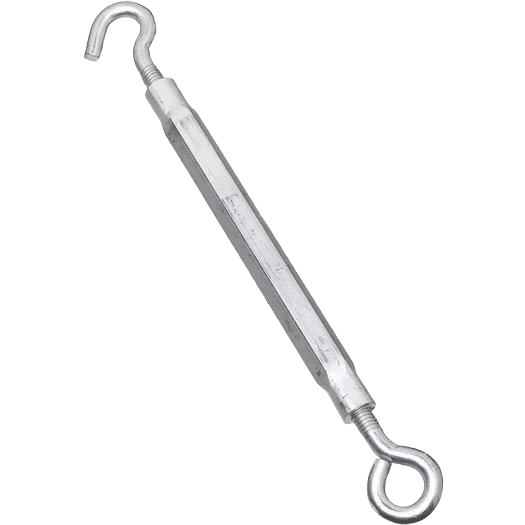 Zinc-coated metal turnbuckle with hook and eye ends for adjustable tension in hardware and fasteners collections under $50